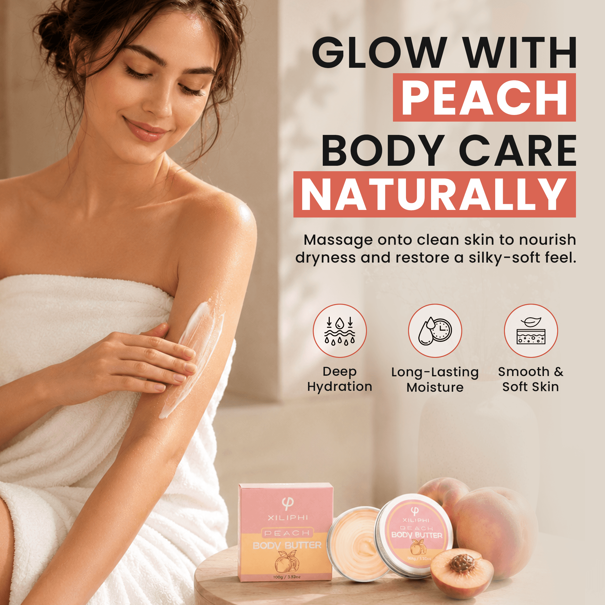 Peach Body Butter infographic